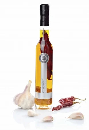 Ekstra Jomfru Olivenolie med Hvidløg & Chili - 250ml.