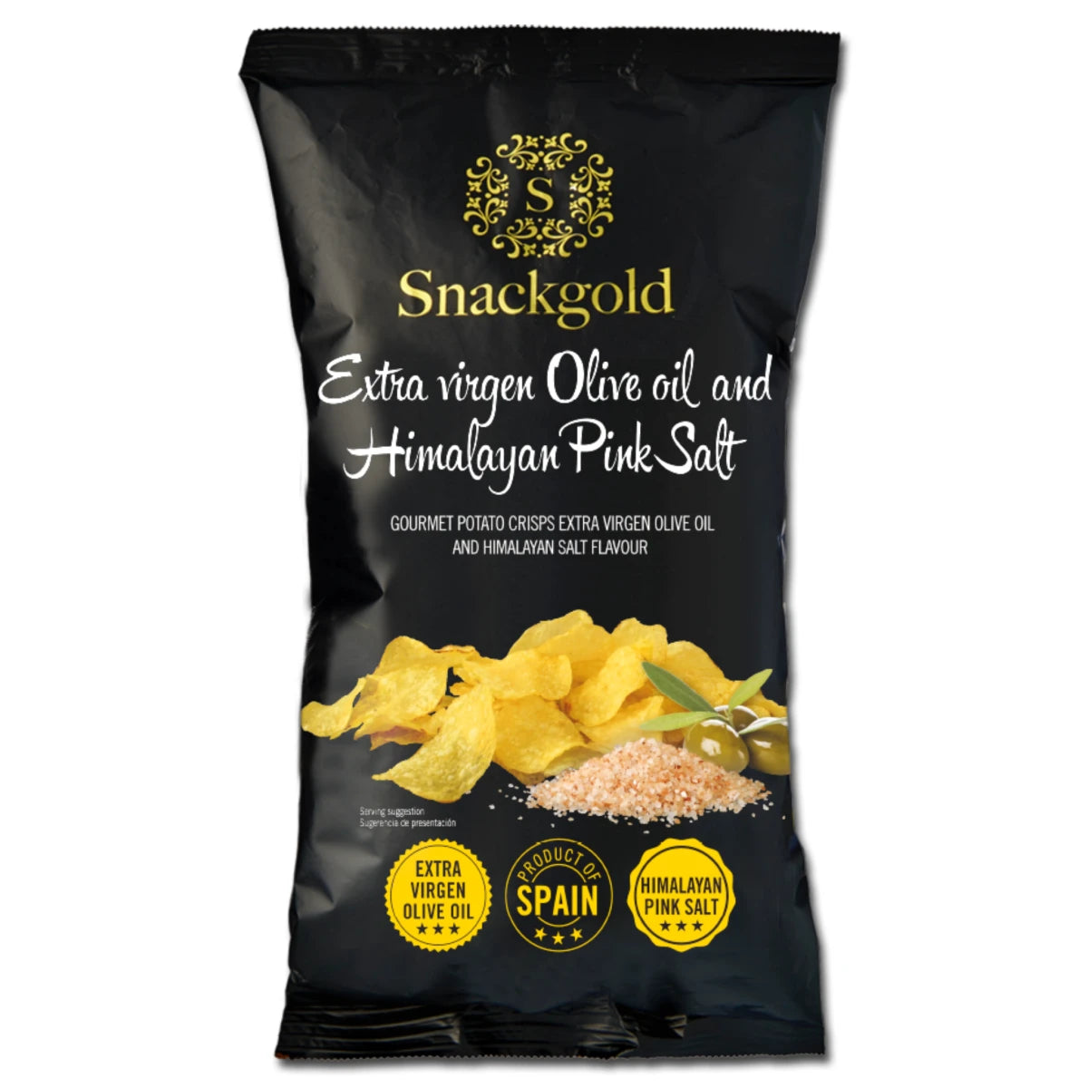 Spanske Gourmet chips m. Himalaya salt - 125gr.