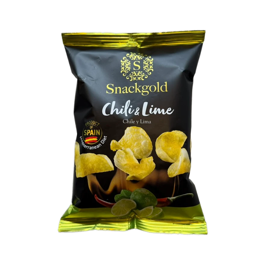 Spanske Gourmet chips m. Chili & Lime - 125gr.